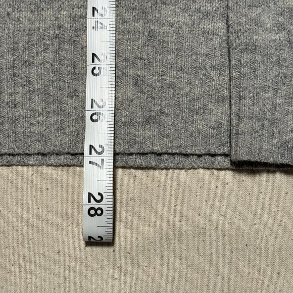 J Crew 100% Lambswool Sweater Mens Large 1/4 Zip Gray Mock Neck Preppy Academia - Picture 5 of 7